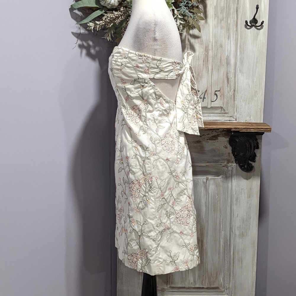Tibi Tie-back Embroidered Strapless Dress - Picture 4 of 11